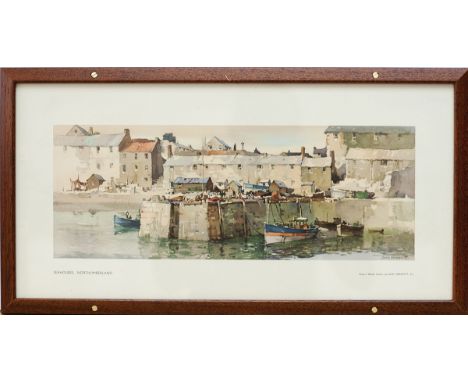 Carriage Print SEAHOUSES, NORTHUMBERLAND by Jack Merriott R.I. The harbour on the North Sunderland branch, from the LNER Post