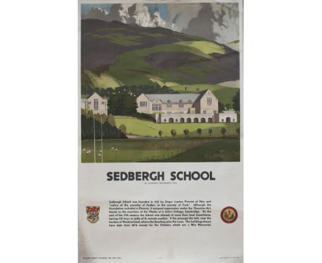  Poster LMS SEDBERGH SCHOOL by Norman Wilkinson PRI. Double Royal 25in x 40in. Printed by Beck & Inchbold Ltd. In good condit