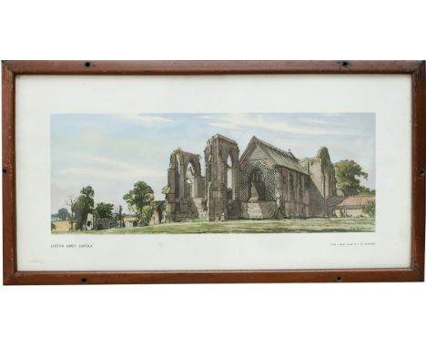 Carriage Print LEISTON ABBEY, SUFFOLK by F.W. BALDWIN. View of the priory and grounds, from the LNER Post-War Series, around 