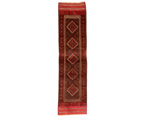Meshwani red and blue ground geometric design runner Dimensions: Length/Width:&nbsp;252cm&nbsp; Depth/Diameter:&nbsp;64cm