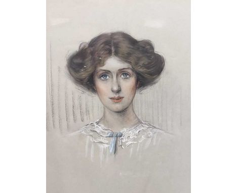 British School (20th Century)portrait of a young ladysigned 'G. R. R' (lower left)pastel on paper59 x 47cm