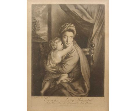 Three mezzotints after Sir Joshua Reynolds Portrait of the Right Honourable Lord Robert Manners 57 x 42cm, Miss Gravite and C