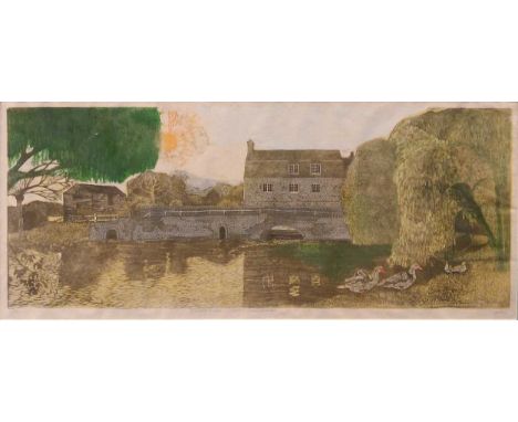 Cambridge interest pictures: Rosemary MyersMuscovy Ducks, Granchester titled, signed and numbered '13/75' (below) 67.5 x 29cm