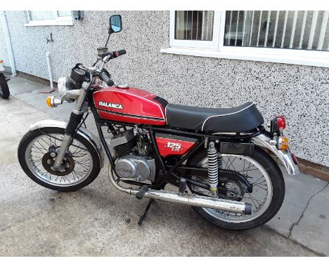 1974 Malanca 125 Twin E2C SportReg. no. DOY 233MFrame no. E2CS 00279Engine no. E2CThe Italian firm Malanca started producing 