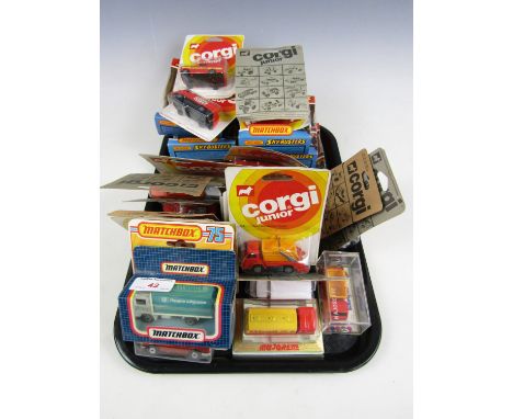 A quantity of Corgi Juniors cars, together with six matchbox Skybusters planes