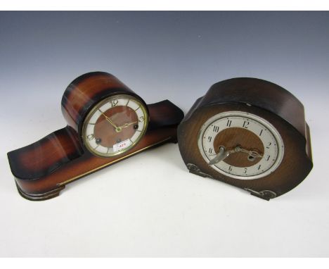 A Schatz mantel clock together with one other (a/f)