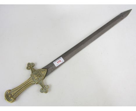 A Victorian British Army bandsman's sword, regimentary stamped WR