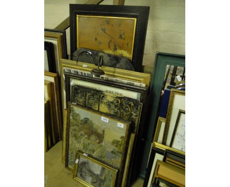 Various oils, tapestry, etc.