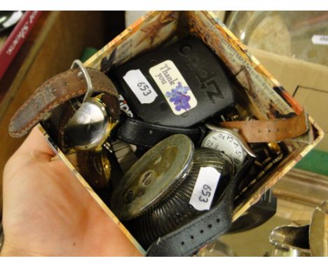 Various gents wristwatches and a plated table lighter.