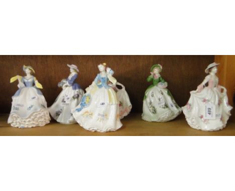 A set of 6 Royal Worcester flower figures.