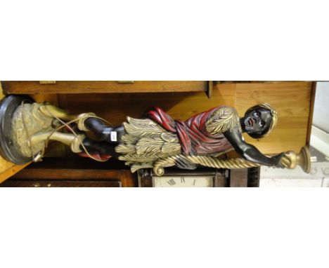 A floor standing Blackamoor figure lamp.