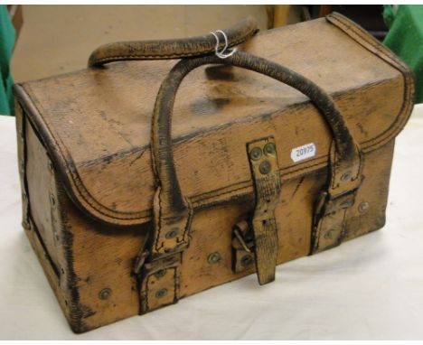 Early 20th century leather ammunition case