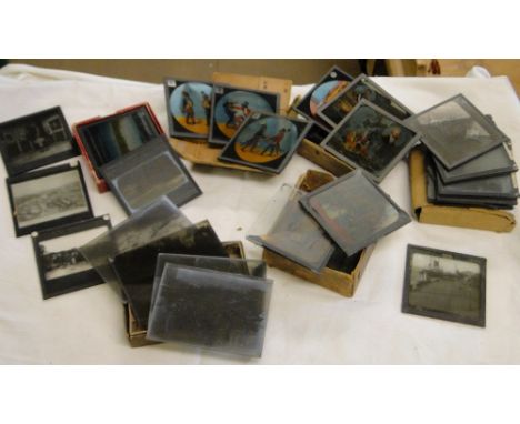 Various coloured lantern slides and others.