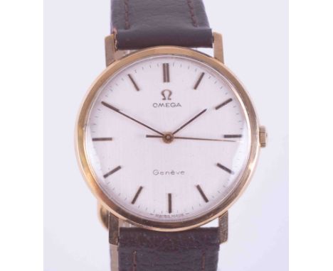 Omega, a gents 9ct yellow gold manual wind wristwatch, circa 1972, engraved to the back plate.Condition reports are offered a