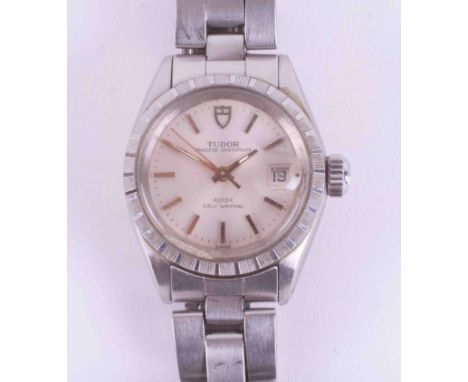 Tudor, a ladies vintage stainless steel Tudor Princess Oyster Date, Rotor Self Winding (the watch is currently ticking), the 