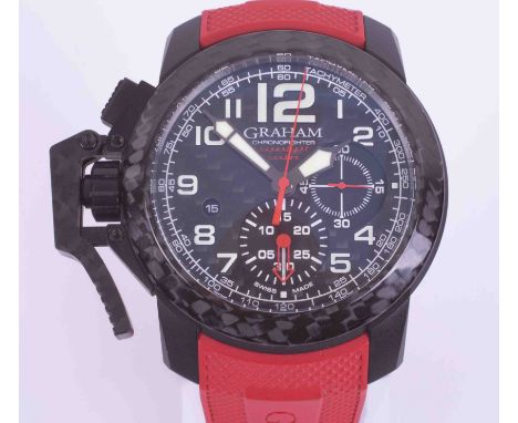 Graham, a gents Chronofighter oversize Superlight Carbon wristwatch, with watch passport purchased in 2014, booklet, tag, box