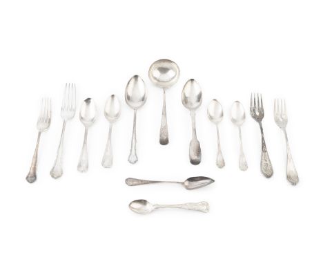A George III silver old English pattern sauce ladle, by George Smith IV, London 1798, and a collection of further assorted si