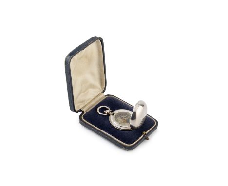 A George V silver cased compass, of circular form with hinged suspension loop, by Dennison Watch Case Co, Birmingham 1911, 3c