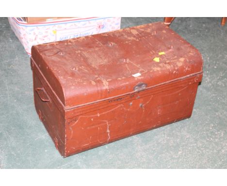 Brown tin trunk