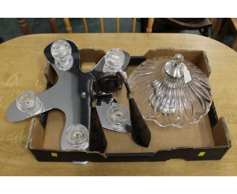 Wall light fitting and 2 ceiling light fittings 