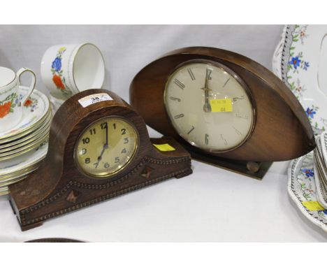 Smiths mantle clock 1950's/1960's and small oak mantle clock circa 1930