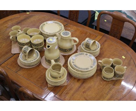 Vintage Kiln Craft part tea &amp; dinner service, dinner plates, tea plates, cups saucers, teapot, coffee pot, jugs etc (60+ 