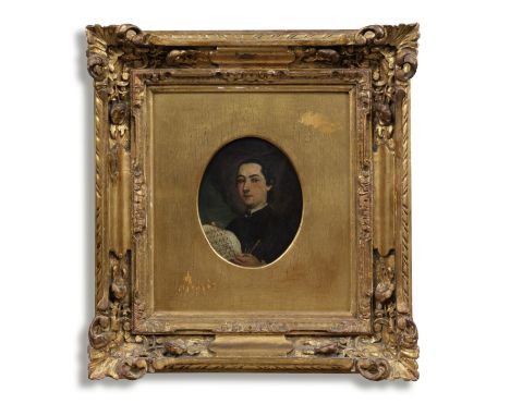 Italian School, 18th CenturyPortrait of an architect, bust-length, holding a plan and a variety of drawing instruments oil on