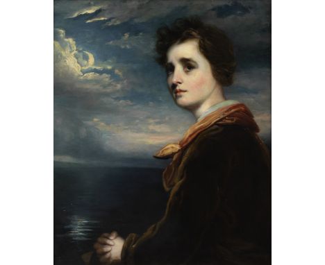 English School, circa 1850Portrait of a young gentleman before a moonlit sea oil on canvas76.5 x 63.4cm (30 1/8 x 24 15/16in)