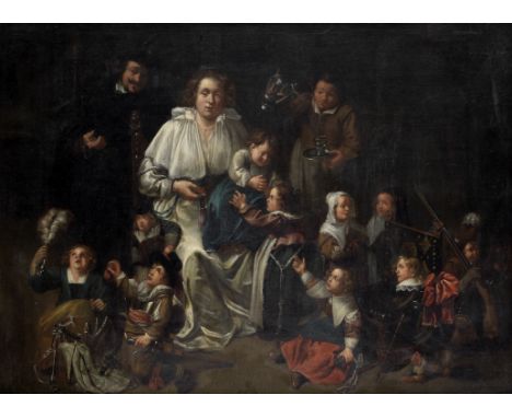 Flemish School, 17th CenturyPortrait of a family oil on canvas60.2 x 84.3cm (23 11/16 x 33 3/16in).This lot is subject to the