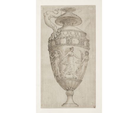 Italian School, circa 1600Design for a vase, after Polidoro da Caravaggio pen and brown ink and brown wash on laid paper32.3 