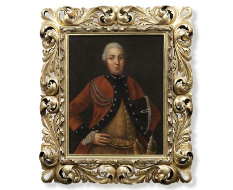 Austrian School, 18th CenturyPortrait of a gentleman, half-length, in military costume; and Portrait of a lady, half-length, 