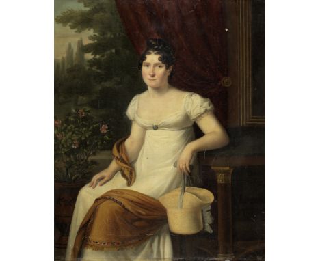 Firmin Massot (Geneva 1766-1849)Portrait of a lady, said to be Madame Anne Jean De La Guillaumie, three-quarter-length, seate