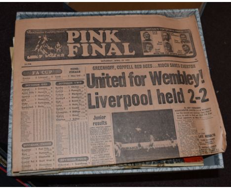 A collection of 35 Magazines and Newspapers 1930s to 1990s mostly 1960s to 1980s and mostly featuring Manchester United to in