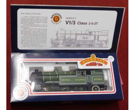 Bachmann Locomotive V3 Tank 67684 'Doncaster Green British Railways' (Hopper type bunker) mint and boxed