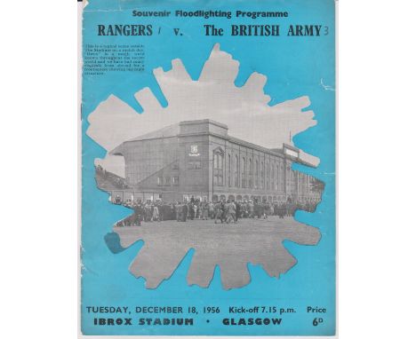 Glasgow Rangers v The British Army 1956 at Ibrox Stadium, includes Duncan Edwards Manchester United, Foulkes, Coleman and Cha