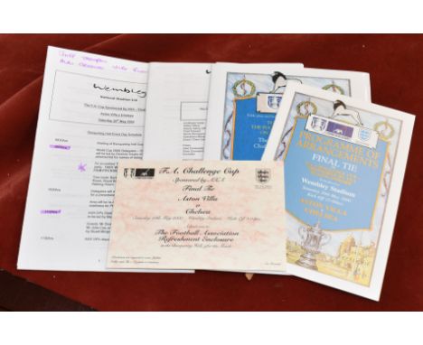 FA Cup Final 2000. The last FA Cup Final at the old Wembley Stadium between Chelsea and Aston Villa. Official Menu and table 