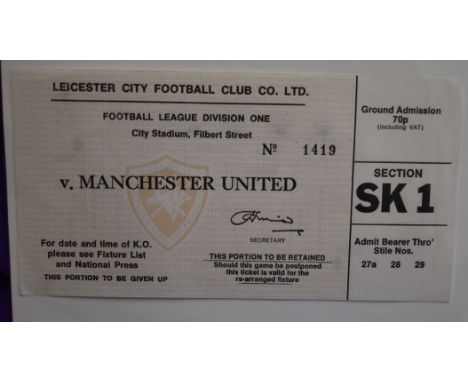 Unused Ticket Leicester City v Manchester United 26th April 1976 at Filbert Street. Good