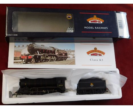 Bachmann Locomotive 32-276 K3 Class BR lined, black Emblem group standard tender, mint and boxed with certificate