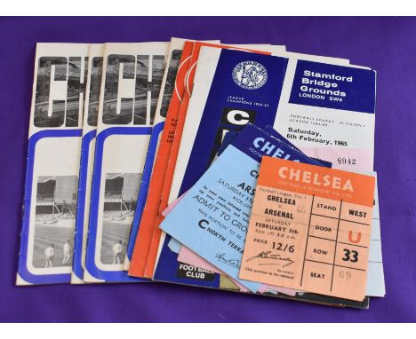 A collection of programmes and tickets for matches between Chelsea and Arsenal 1964-1973 at Stamford Bridge and Highbury. Pro