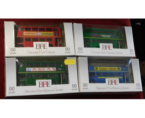 EFE Buses 1:76 scale (4) boxed Buses vehicle no.10112, E10202, Batties Green Bus, Buxted Chickens, excellent condition