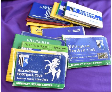 Mixed Lot of season ticket booklets  (14) for Gillingham Football Club