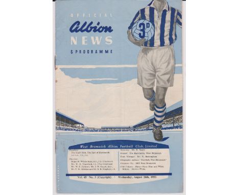 West Brom Reserves v Manchester United Reserves August 1953, good, Duncan Edwards playing