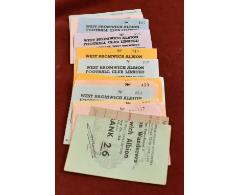 A collection of 18 West Bromwich Albion home tickets all from the very early 1970s plus an away ticket at  Wolves FAC 1955/56