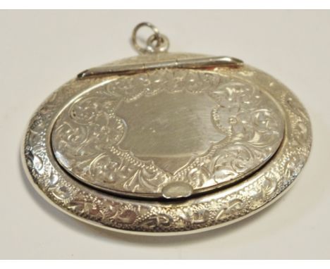 A silver Adie &amp; Lovekin oval snuff box, vacant shield shaped cartouche dated 1920