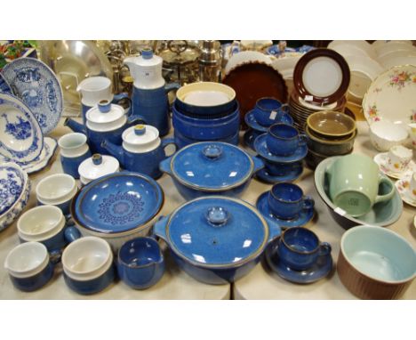 Ceramics - Denby and other stoneware items to include covered serving dishes, coffee pot, teapot, cups, saucers etc Quantity 