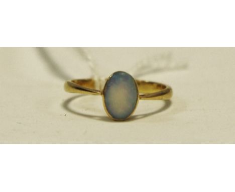 A 15ct gold and opal ring