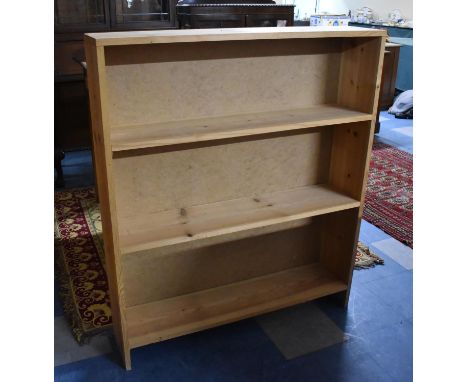 A Rustic Pine Three Shelf Open Bookcase, 100cm wide 