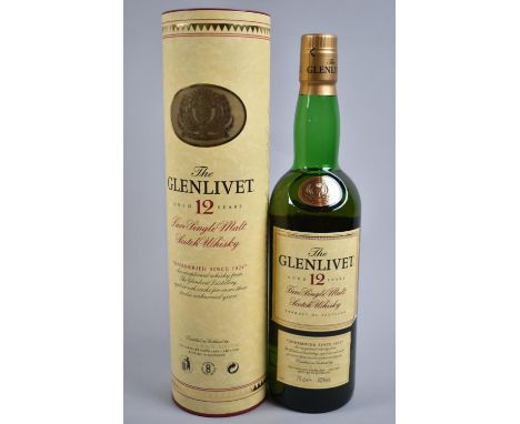 A Single 70cl Bottle of Glenlivet 12 year Old Single Malt Scotch Whisky in Carton 