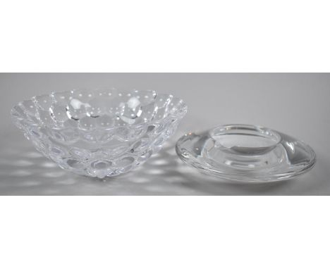 A Modern Glass Ashtray by Orrefors Together with an Orrefors Bowl 