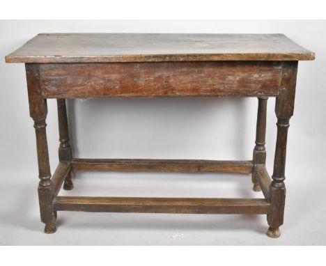 An 18th Century Oak Side Table Formed From Drop Leaf Gate Legged Example, 102cm wide 